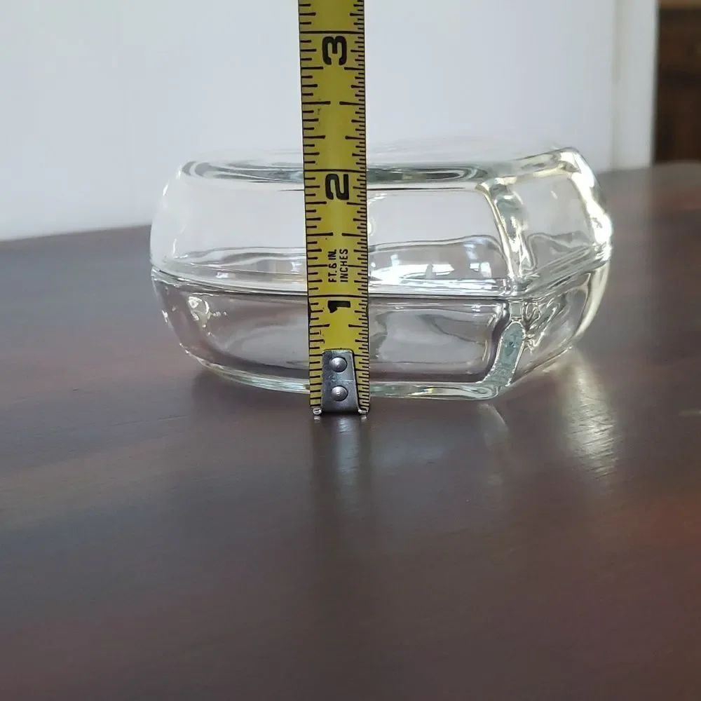 Vintage Heavy Glass Heart Trinket Dish - Picture 6 of 6